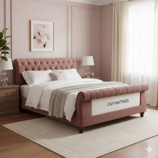 Velvety Froast Upholstered Bed